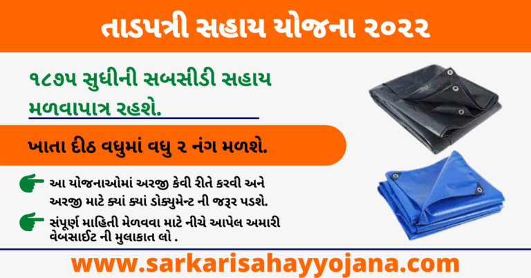 Read more about the article  Tadpatri Sahay Yojana 2022 | તાડપત્રી સહાય યોજના